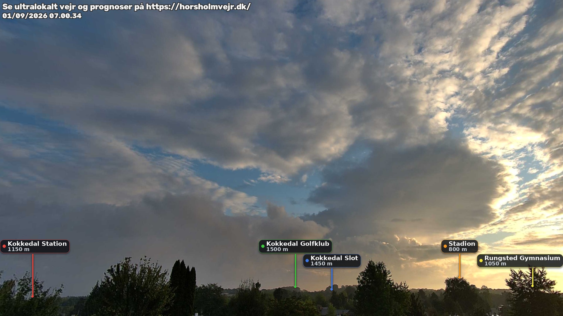 Livebillede fra webcam mod nordøst i Hørsholm