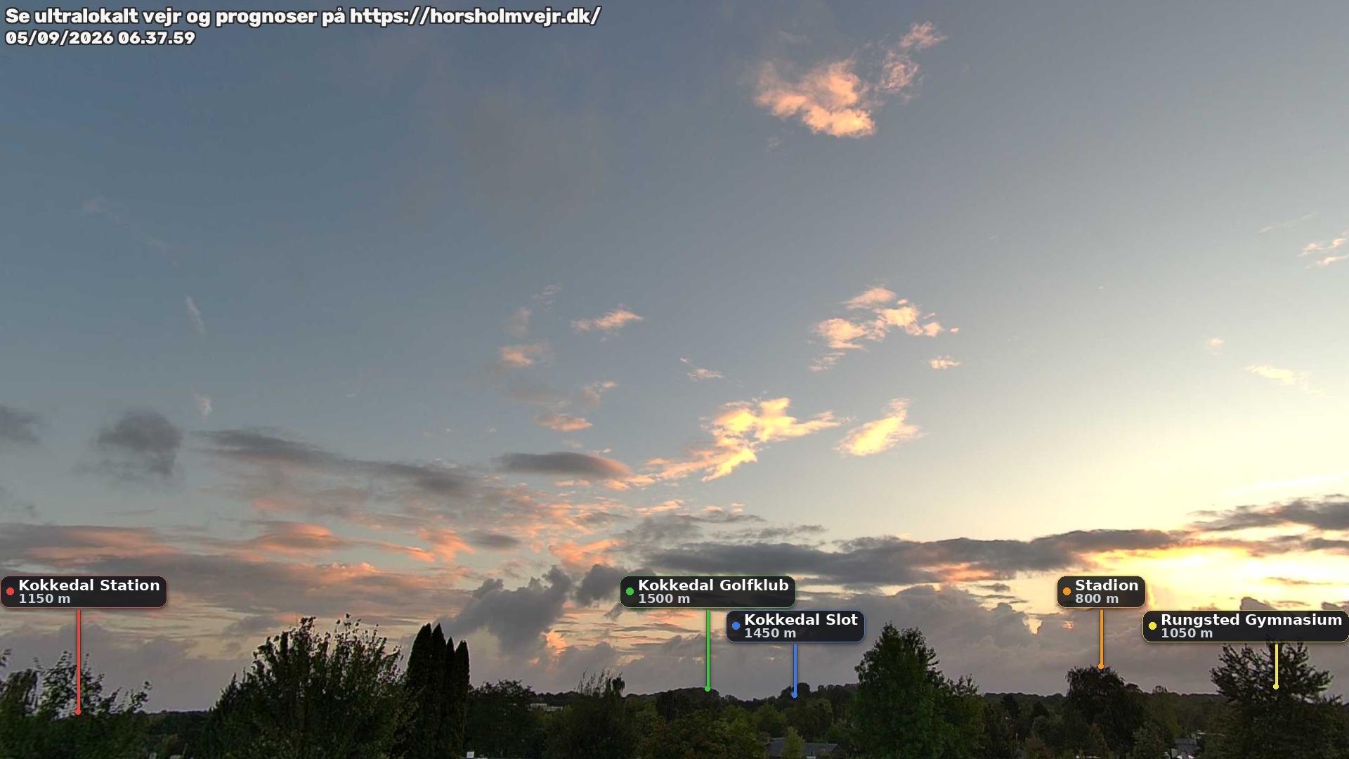 Livebillede fra webcam mod nordøst i Hørsholm