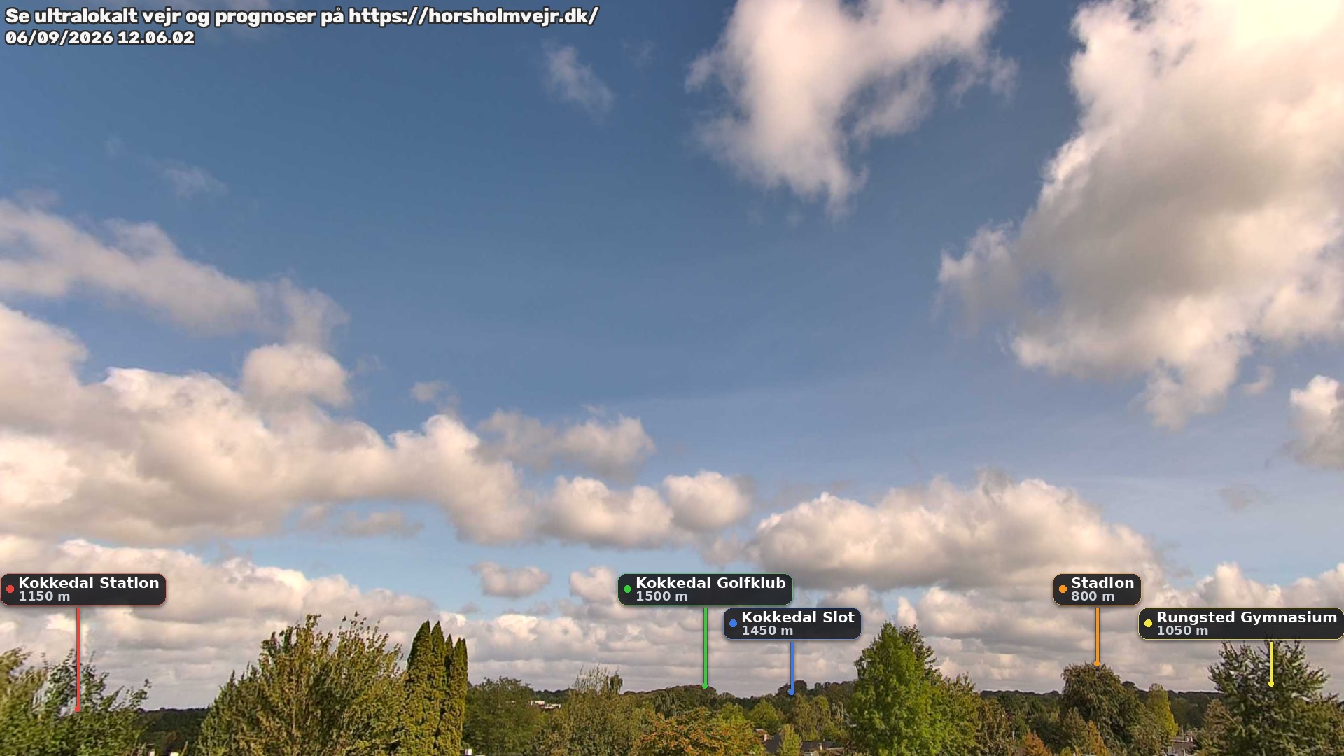 Livebillede fra webcam mod nordøst i Hørsholm