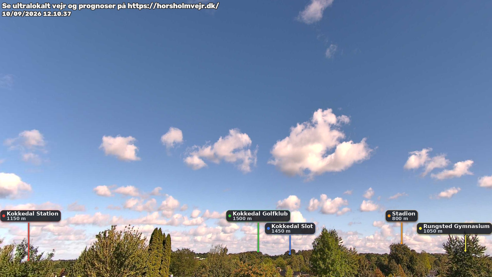 Livebillede fra webcam mod nordøst i Hørsholm