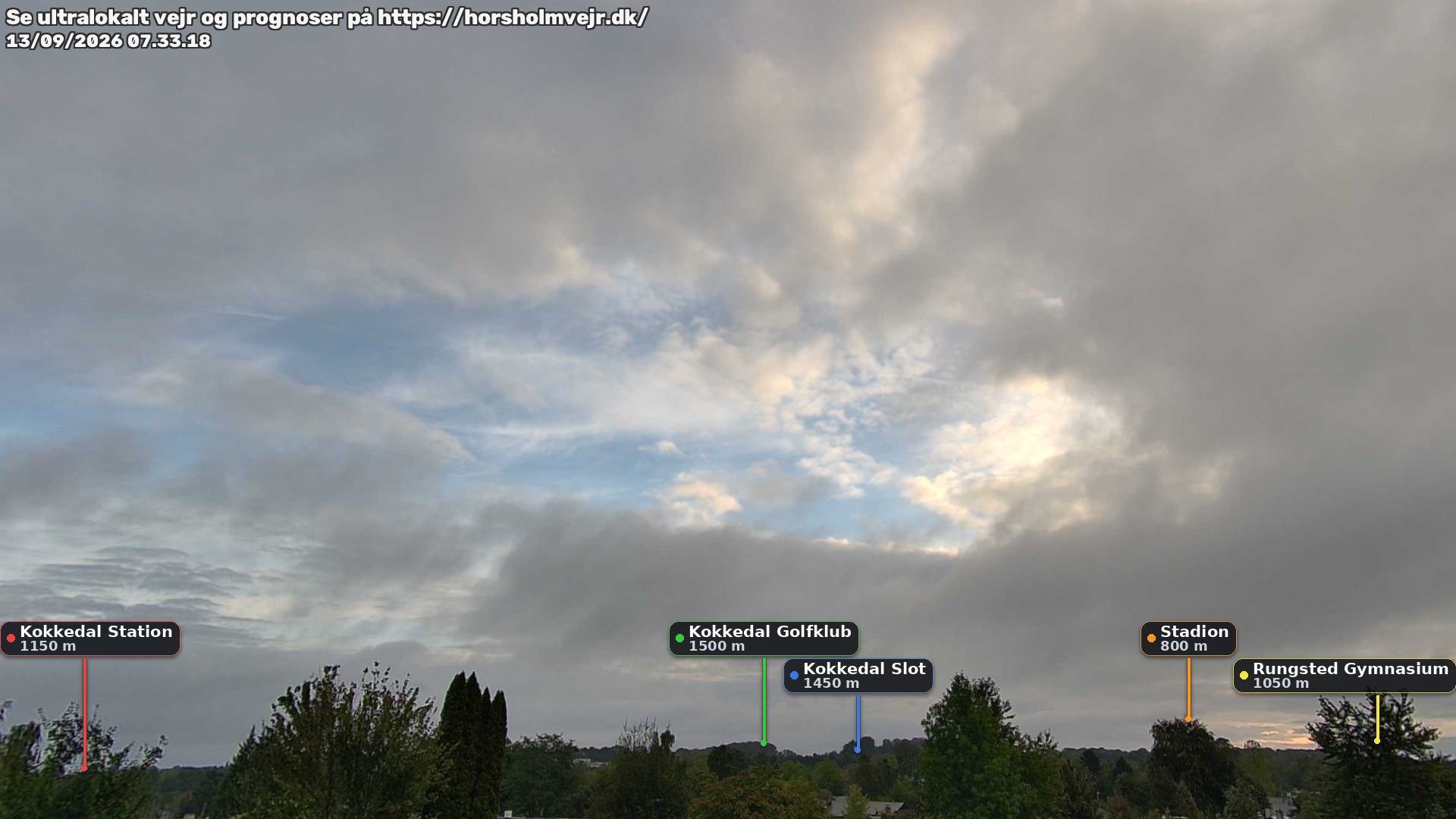 Livebillede fra webcam mod nordøst i Hørsholm