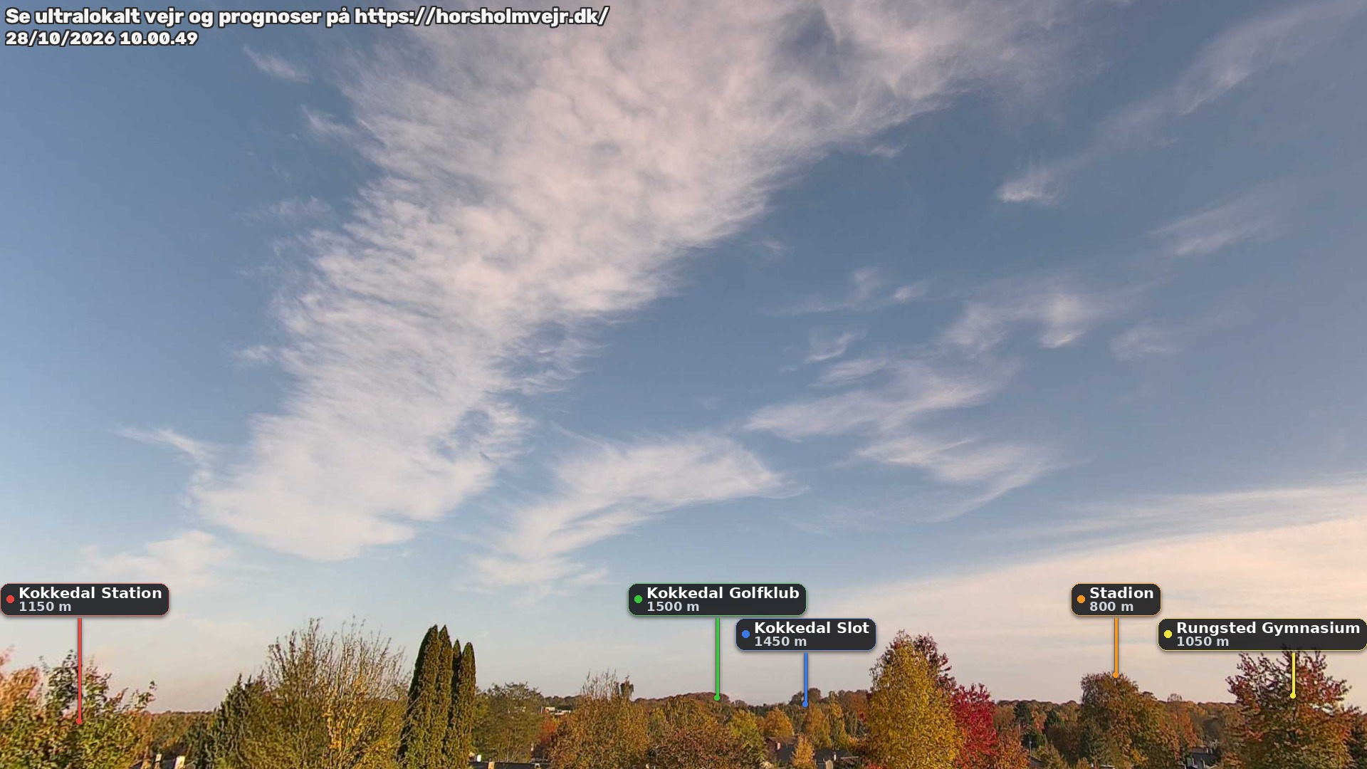 Livebillede fra webcam mod nordøst i Hørsholm